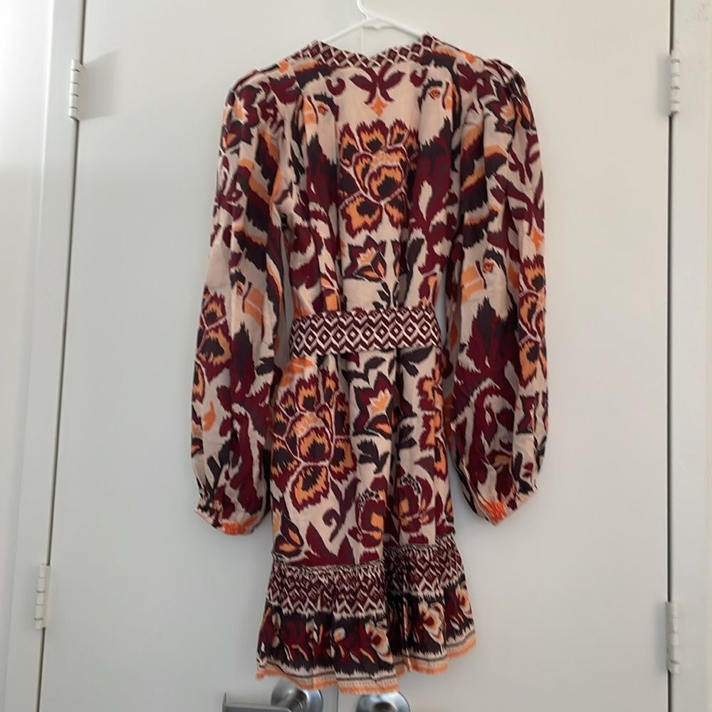 NWT FARM Rio Toucans Scarf Belted Mini Dress Women Size M - Picture 6 of 12